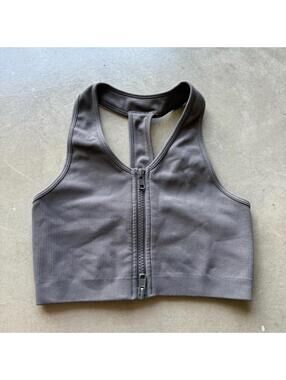 SET Active / Front Zip Sports Bra / Gray